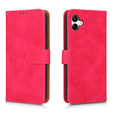 Leather Case Stands Flip Cover Holder L01Z for Samsung Galaxy A04 4G Hot Pink