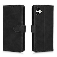 Leather Case Stands Flip Cover Holder L01Z for Samsung Galaxy A04E Black