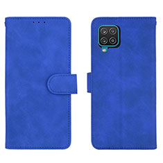 Leather Case Stands Flip Cover Holder L01Z for Samsung Galaxy A12 Nacho Blue