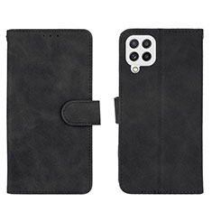 Leather Case Stands Flip Cover Holder L01Z for Samsung Galaxy A22 4G Black