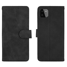 Leather Case Stands Flip Cover Holder L01Z for Samsung Galaxy A22 5G Black