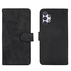 Leather Case Stands Flip Cover Holder L01Z for Samsung Galaxy A32 4G Black