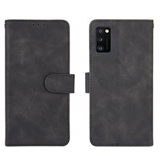 Leather Case Stands Flip Cover Holder L01Z for Samsung Galaxy A41 Black