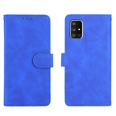 Leather Case Stands Flip Cover Holder L01Z for Samsung Galaxy A51 4G Blue