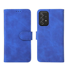 Leather Case Stands Flip Cover Holder L01Z for Samsung Galaxy A52 5G Blue