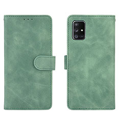 Leather Case Stands Flip Cover Holder L01Z for Samsung Galaxy A71 5G Green