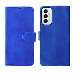 Leather Case Stands Flip Cover Holder L01Z for Samsung Galaxy F23 5G Blue