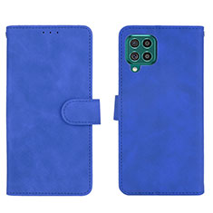 Leather Case Stands Flip Cover Holder L01Z for Samsung Galaxy F62 5G Blue