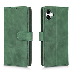 Leather Case Stands Flip Cover Holder L01Z for Samsung Galaxy M04 Green