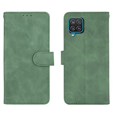 Leather Case Stands Flip Cover Holder L01Z for Samsung Galaxy M12 Green