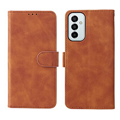 Leather Case Stands Flip Cover Holder L01Z for Samsung Galaxy M23 5G Brown