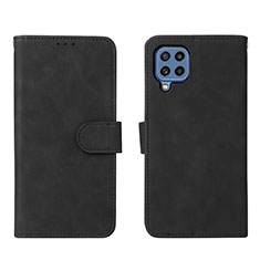 Leather Case Stands Flip Cover Holder L01Z for Samsung Galaxy M32 4G Black