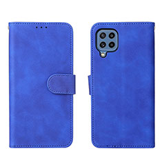 Leather Case Stands Flip Cover Holder L01Z for Samsung Galaxy M32 4G Blue