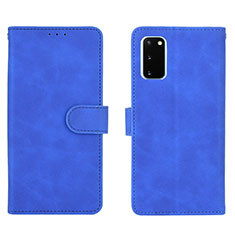 Leather Case Stands Flip Cover Holder L01Z for Samsung Galaxy S20 FE (2022) 5G Blue