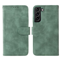 Leather Case Stands Flip Cover Holder L01Z for Samsung Galaxy S24 Plus 5G Green