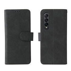 Leather Case Stands Flip Cover Holder L01Z for Samsung Galaxy Z Fold3 5G Black