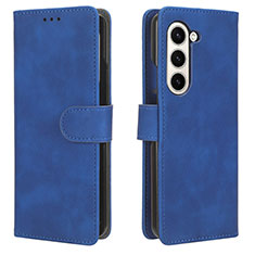 Leather Case Stands Flip Cover Holder L01Z for Samsung Galaxy Z Fold5 5G Blue