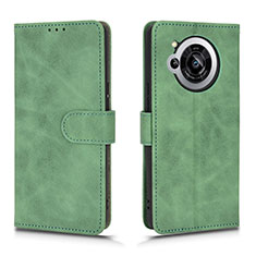 Leather Case Stands Flip Cover Holder L01Z for Sharp Aquos R7s Green