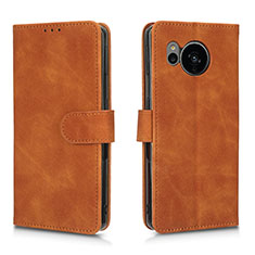 Leather Case Stands Flip Cover Holder L01Z for Sharp Aquos Sense7 Plus Brown