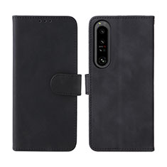 Leather Case Stands Flip Cover Holder L01Z for Sony Xperia 1 IV Black