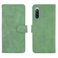 Leather Case Stands Flip Cover Holder L01Z for Sony Xperia 10 III Lite Green