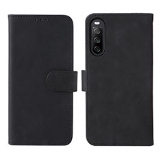 Leather Case Stands Flip Cover Holder L01Z for Sony Xperia 10 IV SO-52C Black