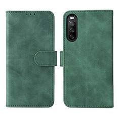 Leather Case Stands Flip Cover Holder L01Z for Sony Xperia 10 IV SOG07 Green