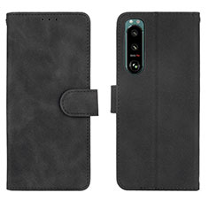 Leather Case Stands Flip Cover Holder L01Z for Sony Xperia 5 III SO-53B Black