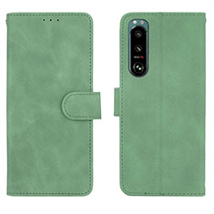 Leather Case Stands Flip Cover Holder L01Z for Sony Xperia 5 III SO-53B Green