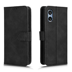 Leather Case Stands Flip Cover Holder L01Z for Sony Xperia 5 V Black