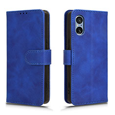 Leather Case Stands Flip Cover Holder L01Z for Sony Xperia 5 V Blue