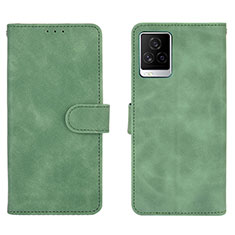 Leather Case Stands Flip Cover Holder L01Z for Vivo iQOO 7 Legend 5G Green