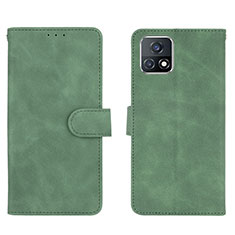 Leather Case Stands Flip Cover Holder L01Z for Vivo iQOO U3x 5G Green