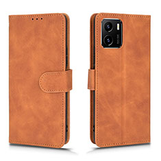 Leather Case Stands Flip Cover Holder L01Z for Vivo iQOO U5x Brown