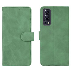 Leather Case Stands Flip Cover Holder L01Z for Vivo iQOO Z3 5G Green