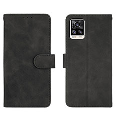 Leather Case Stands Flip Cover Holder L01Z for Vivo V20 (2021) Black