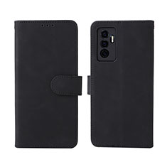 Leather Case Stands Flip Cover Holder L01Z for Vivo V23e 5G Black