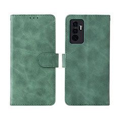 Leather Case Stands Flip Cover Holder L01Z for Vivo V23e 5G Green