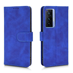 Leather Case Stands Flip Cover Holder L01Z for Vivo X70t Blue