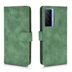 Leather Case Stands Flip Cover Holder L01Z for Vivo X70t Green