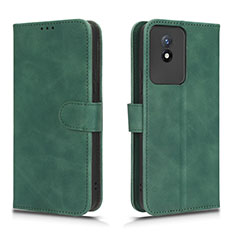 Leather Case Stands Flip Cover Holder L01Z for Vivo Y02 Green