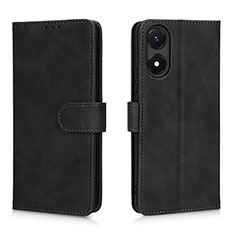 Leather Case Stands Flip Cover Holder L01Z for Vivo Y02S Black