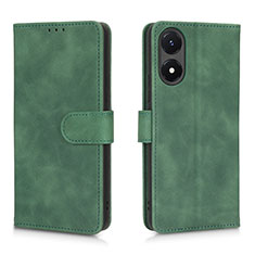 Leather Case Stands Flip Cover Holder L01Z for Vivo Y02S Green