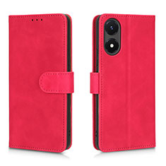 Leather Case Stands Flip Cover Holder L01Z for Vivo Y02S Hot Pink