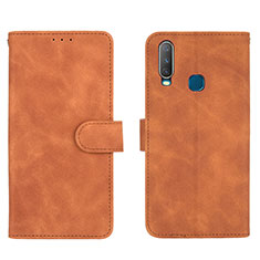 Leather Case Stands Flip Cover Holder L01Z for Vivo Y11 Brown