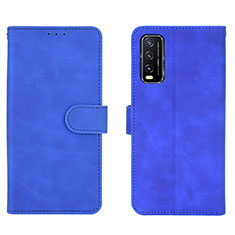 Leather Case Stands Flip Cover Holder L01Z for Vivo Y12G Blue