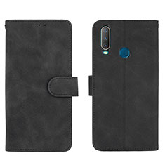 Leather Case Stands Flip Cover Holder L01Z for Vivo Y15 Black