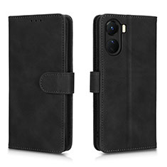 Leather Case Stands Flip Cover Holder L01Z for Vivo Y16 Black