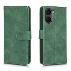 Leather Case Stands Flip Cover Holder L01Z for Vivo Y16 Green