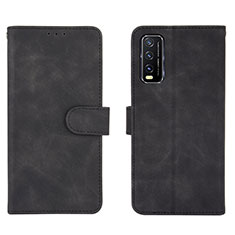 Leather Case Stands Flip Cover Holder L01Z for Vivo Y20a Black